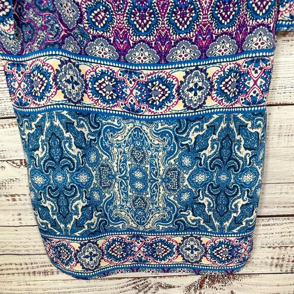 Skies are Blue Stitch Fix Blue and Purple Pattered Shift Dress, EUC, Size Medium - Picture 5 of 11